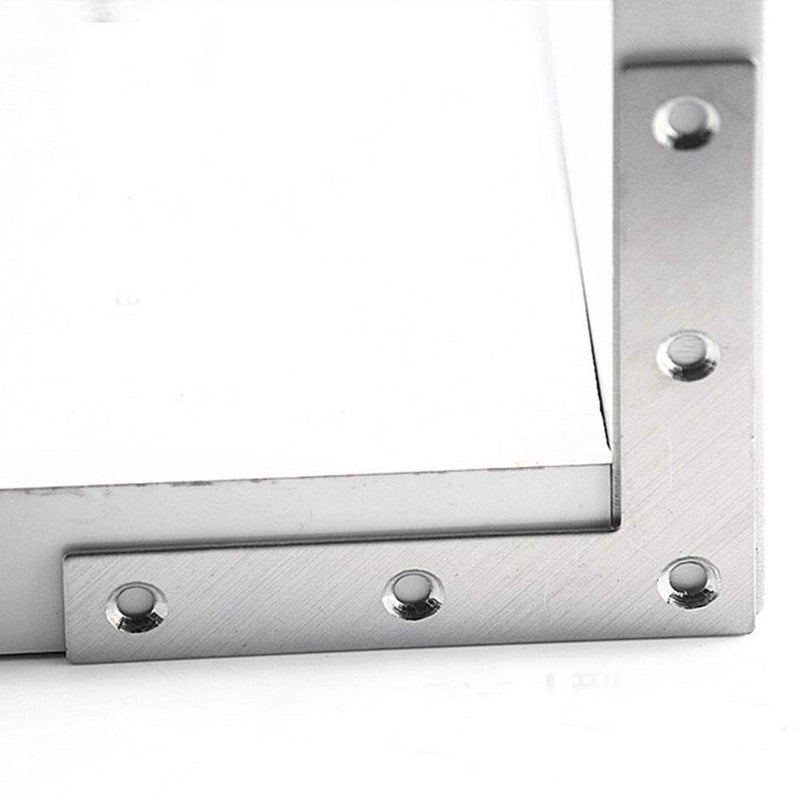 Tiberham Flat L Shaped Corner Bracket, Tiberham 2Pcs 120 x 120 mm Stainless Steel Right Angle Corner Brace Repair Plate, Heavy Duty Furniture Fastener Joint Corner Connector for Wood Shelf Cabinet Table Chair - Image 5